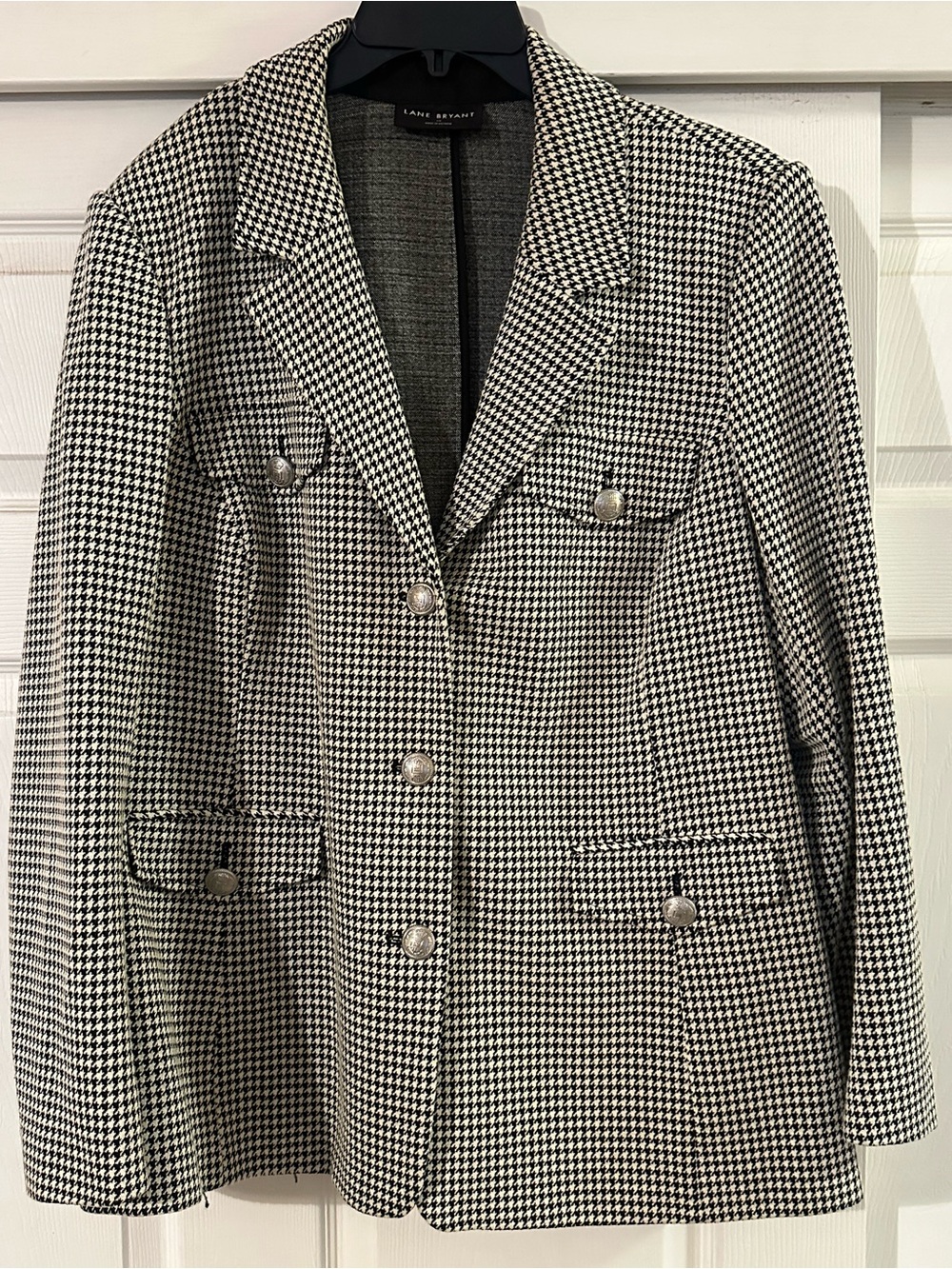 Lane Bryant Black & White Houndstooth Sport Coat